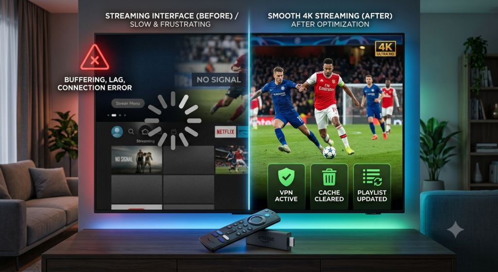 Troubleshooting common problems after installing Xtreme HD IPTV on Firestick.