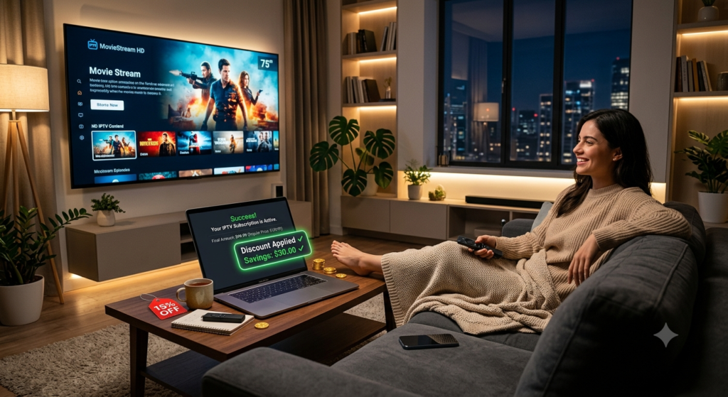 Successfully activated Xtreme HD IPTV using an official discount code while enjoying smooth HD streaming and subscription savings