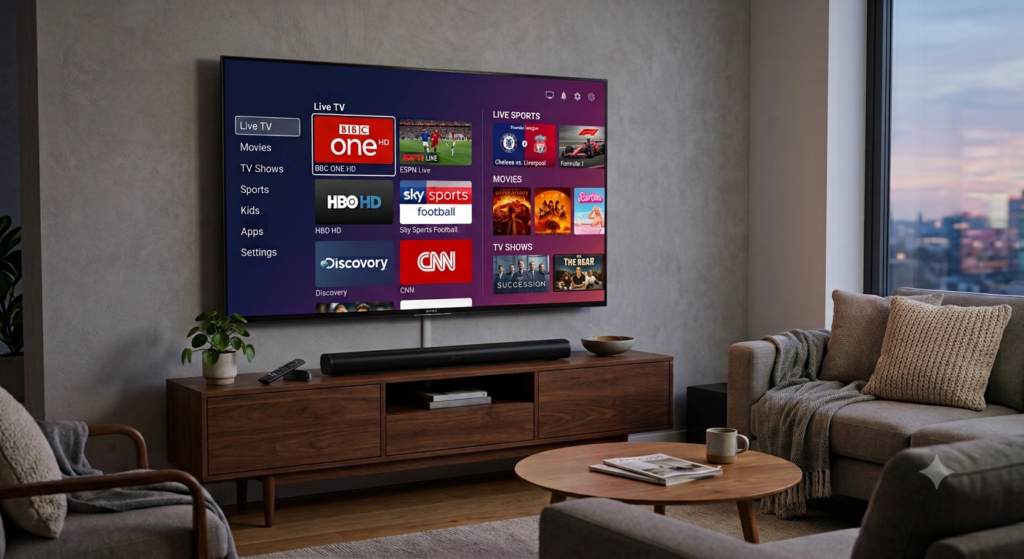 Xtreme HD IPTV on Firestick streaming live TV channels and on-demand content
