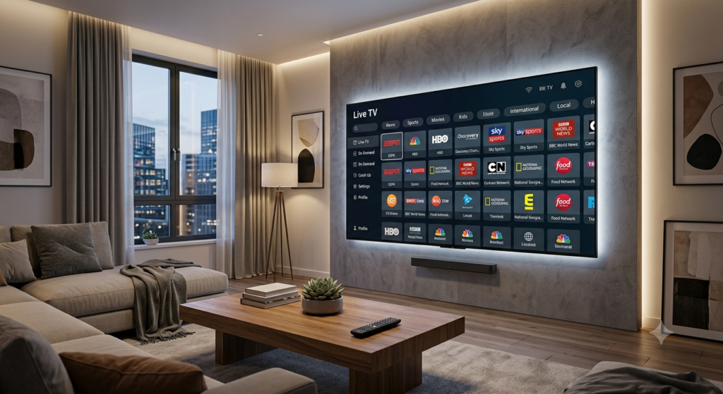 Xtreme HD IPTV streaming service interface displaying live television channels